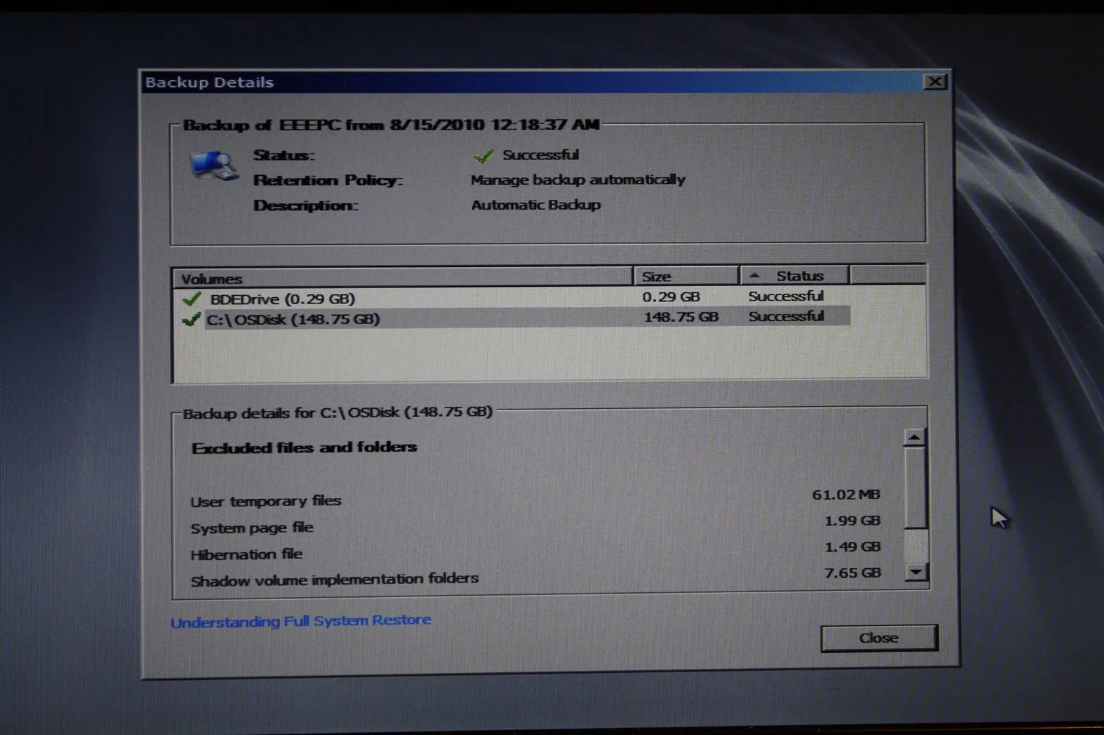 View Vail August Preview - Full PC Restore